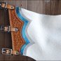 CH228V1-F HILASON BULL RIDING SOFT SMOOTH LEATHER RODEO WESTERN CHAPS - WHITE