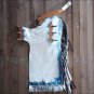 CH228V1-F HILASON BULL RIDING SOFT SMOOTH LEATHER RODEO WESTERN CHAPS - WHITE