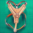 DH200-F HILASON TAN PADDED GENUINE LEATHER DOG HARNESS MATCHING LEASH SML