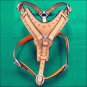DH200-F HILASON TAN PADDED GENUINE LEATHER DOG HARNESS MATCHING LEASH SML