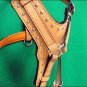 DH200-F HILASON TAN PADDED GENUINE LEATHER DOG HARNESS MATCHING LEASH SML