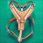 DH200-F HILASON TAN PADDED GENUINE LEATHER DOG HARNESS MATCHING LEASH SML