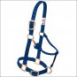 NAVY WEAVER ORIGINAL ADJUSTABLE CHIN THROAT SNAP HALTER 3/4" SUCKLING