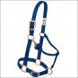 NAVY WEAVER ORIGINAL ADJUSTABLE CHIN THROAT SNAP HALTER 3/4" SUCKLING
