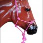 HILASON WESTERN TACK HORSE ROPE HALTER W/ 8' LEAD REGULAR HORSE SIZE PINK BLACK