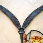 HILASON WESTERN LEATHER HORSE BREAST COLLAR BLACK HAND CARVED