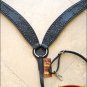 HILASON WESTERN LEATHER HORSE BREAST COLLAR BLACK HAND CARVED