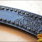 HILASON WESTERN LEATHER HORSE BREAST COLLAR BLACK HAND CARVED