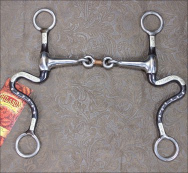 HILASON BLACK STEEL TRAINING HORSE BIT SNAFFLE MOUTH W/COPPER WIRE