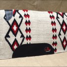 FEP256 MADE N USA HILASON WESTERN WOOL SHOCK BUSTER SADDLE BLANKET PAD WHITE RED