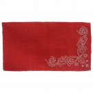 34X38 TOUGH 1 WOOL SADDLE BLANKET WITH DESIGNER DOTS RED