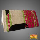 FEP254 MADE IN USA HILASON WESTERN WOOL SHOCK BUSTER SADDLE BLANKET PAD WHITE FU