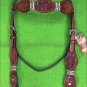 HILASON WESTERN LEATHER RAWHIDE BRAIDED HORSE HEADSTALL MAHOGANY