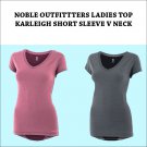 NOBLE OUTFITTTERS LADIES RIDING TOP KARLEIGH SHORT SLEEVE V NECK