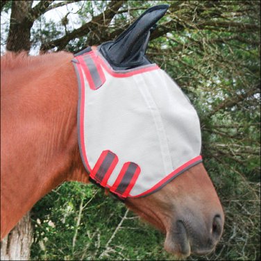 REINSMAN SOFT TRIM ADJUSTABLE ELASTIC HORSE FLY MASK WITH EARS