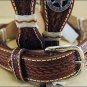 36in. JUSTIN IRON SCALLOP TOOLED WESTERN LEATHER MANS BELT BROWN WITH CONCHO