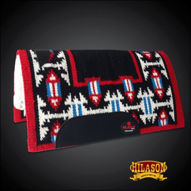 MADE IN USA FE344F- HILASON WESTERN SHOW WOOL FELT SADDLE BLANKET PAD RED BLACK