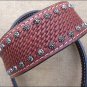 HILASON WESTERN LEATHER HORSE BRIDLE HEADSTALL MAHOGANY BEADED