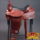 DF101MRED-F HILASON WESTERN DRAFT HORSE TRAIL RIDING ENDURANCE SADDLE 16"