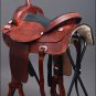 DF101MRED-F HILASON WESTERN DRAFT HORSE TRAIL RIDING ENDURANCE SADDLE 16"
