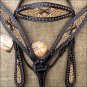 HILASON WESTERN LEATHER BRIDLE HEADSTALL BREAST COLLAR CROSS GUN ANGEL WINGS