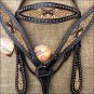 HILASON WESTERN LEATHER BRIDLE HEADSTALL BREAST COLLAR CROSS GUN ANGEL WINGS