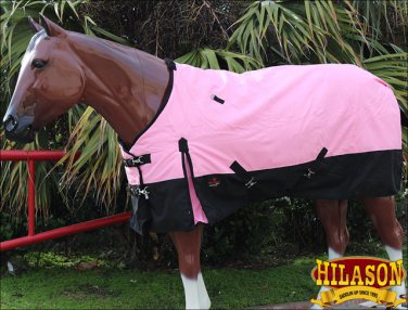 78" HILASON 1200D WINTER WATERPROOF 400GSM POLY TURNOUT HORSE BLANKET PINK