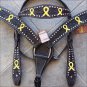 CUSTOM WESTERN HEADSTALL BREAST COLLAR BLADDER BONE SARCOMA CANCER YELLOW RIBBON