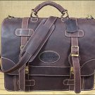 BC140F GLANOR RUSTIC VINTAGE LEATHER BRIEFCASE BACKPACK LAPTOP BAG - COFEE BROWN