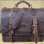 BC140F GLANOR RUSTIC VINTAGE LEATHER BRIEFCASE BACKPACK LAPTOP BAG - COFEE BROWN
