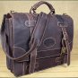 BC140F GLANOR RUSTIC VINTAGE LEATHER BRIEFCASE BACKPACK LAPTOP BAG - COFEE BROWN