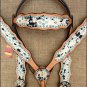HILASON WESTERN COWHIDE LEATHER HORSE HEADSTALL BREAST COLLAR TURQUOISE CRYSTAL