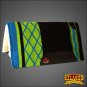 MADE N USA F294 HILASON WESTERN WOOL SHOCK BUSTER SADDLE BLANKET PAD BLACK GREEN
