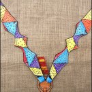HILASON WESTERN LEATHER HORSE BREAST COLLAR HAND PAINT RAINBOW