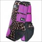 SMALL 6 PACK CLASSIC EQUINE FRONT REAR SPORTS NO TURN BELL BOOTS HORSE CHEETAH