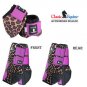 SMALL 6 PACK CLASSIC EQUINE FRONT REAR SPORTS NO TURN BELL BOOTS HORSE CHEETAH