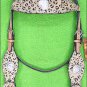 HILASON WESTERN LEATHER HORSE HEADSTALL BRIDLE LEOPARD CHEETAH BLING AB CONCHO