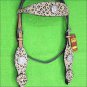 HILASON WESTERN LEATHER HORSE HEADSTALL BRIDLE LEOPARD CHEETAH BLING AB CONCHO