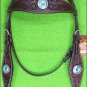 HILASON WESTERN LEATHER HORSE HEADSTALL BRIDLE BROWN TURQUOISE BLING CONCHO