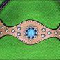 HILASON WESTERN LEATHER HORSE HEADSTALL BRIDLE TAN TURQUOISE STONE BLING CONCHO