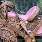 HILASON WESTERN LEATHER BARREL RACING TRAIL SADDLE W/ HEADSTALL BREAST COLLAR 15