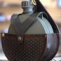 BG153WL HILASON BROWN TOP GRAIN LEATHER BASKET WEAVE 2 QUART CANTEEN HOLSTER BAG