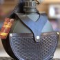 BG153WL HILASON BROWN TOP GRAIN LEATHER BASKET WEAVE 2 QUART CANTEEN HOLSTER BAG