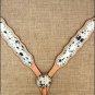 HILASON WESTERN COWHIDE LEATHER HORSE BREAST COLLAR TURQUOISE CRYSTAL