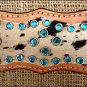 HILASON WESTERN COWHIDE LEATHER HORSE BREAST COLLAR TURQUOISE CRYSTAL