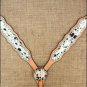 HILASON WESTERN COWHIDE LEATHER HORSE BREAST COLLAR TURQUOISE CRYSTAL