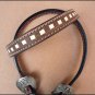 HILASON WESTERN LEATHER HORSE HEADSTALL BREAST COLLAR BROWN W/ AZTEC HAND PAINT