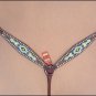 HILASON WESTERN LEATHER HORSE HEADSTALL BREAST COLLAR BROWN W/ AZTEC HAND PAINT