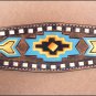 HILASON WESTERN LEATHER HORSE HEADSTALL BREAST COLLAR BROWN W/ AZTEC HAND PAINT