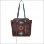AMERICAN WEST LEATHER NAVAJO SOUL ZIP TOP TOTE LADIES SHOULDER EARTH BROWN BAG
